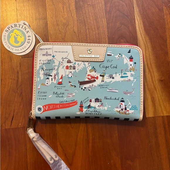 Spartina 449 Northeastern Harbors Wristlet - Blue and Tan - Picture 2 of 4